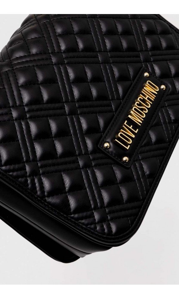 LOVE MOSCHINO - Quilted Logo Chain Shoulder Bag - 3