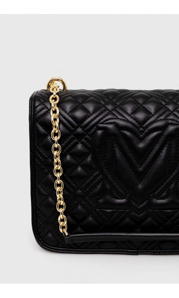 LOVE MOSCHINO - Quilted Logo Chain Shoulder Bag - 4