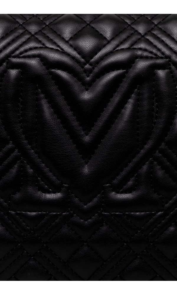 LOVE MOSCHINO - Quilted Logo Chain Shoulder Bag - 5