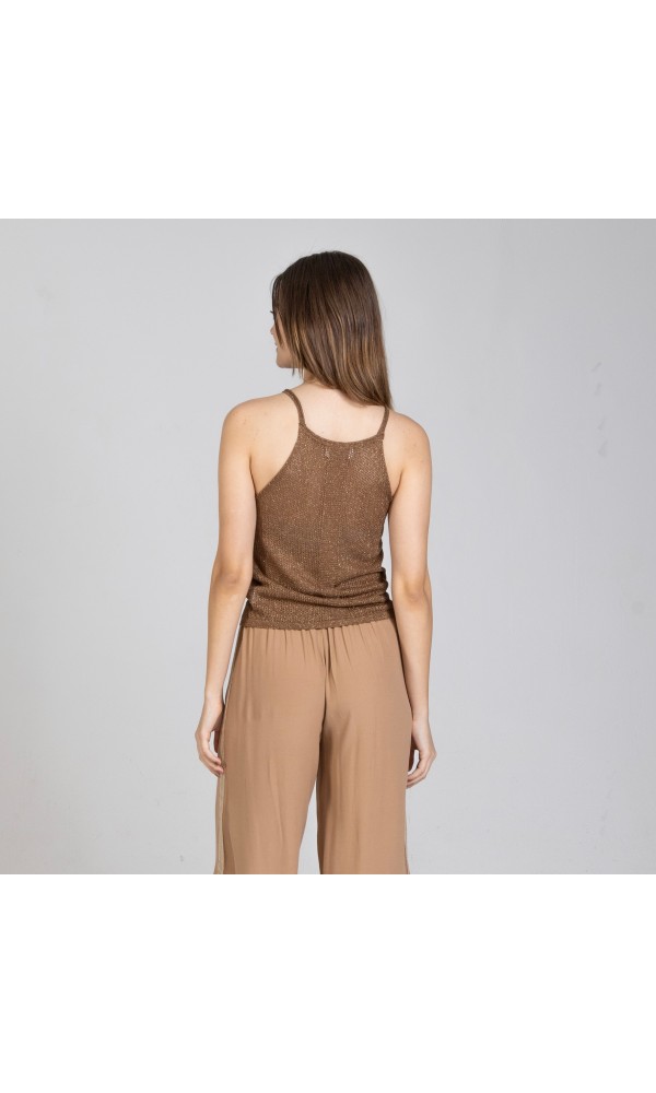 Lurex top with bronze shoulders - 3