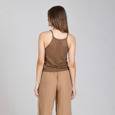 Lurex top with bronze shoulders - 3