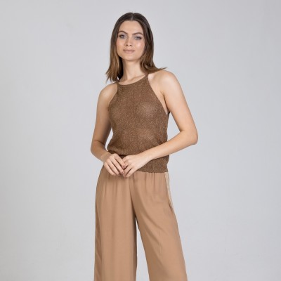 Lurex top with bronze shoulders - 1