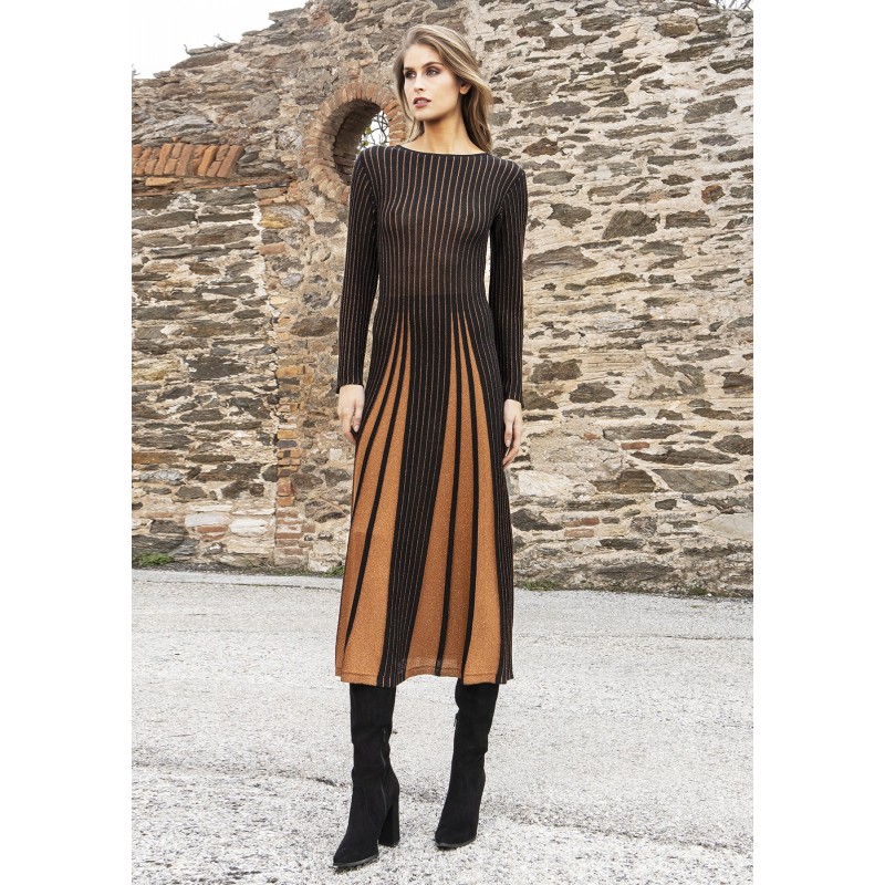 Lurex two-tone midi dress - 1