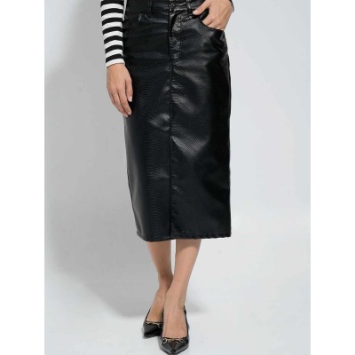 High-waisted eco leather skirt - 4