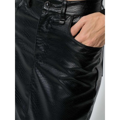 High-waisted eco leather skirt - 5