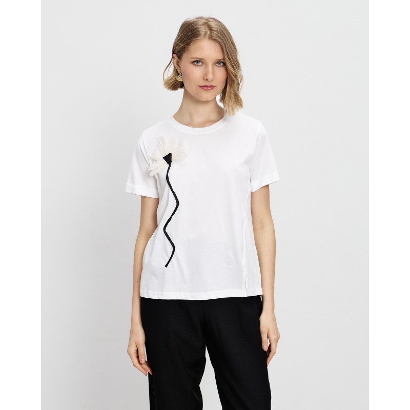 Μπλούζα T-shirt με λουλούδι - 1