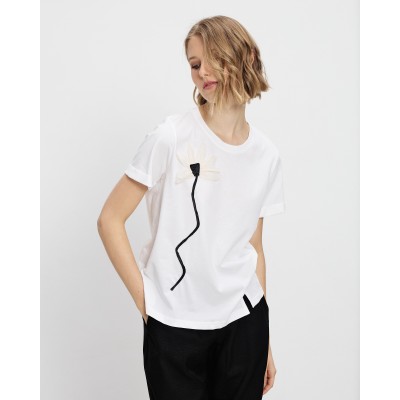 Μπλούζα T-shirt με λουλούδι - 2