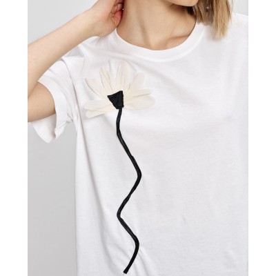Μπλούζα T-shirt με λουλούδι - 3
