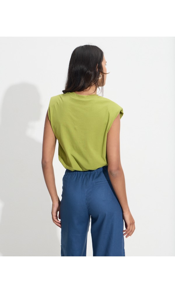 Μπλούζα T-shirt cotton με βάτες και στάμπα - 5