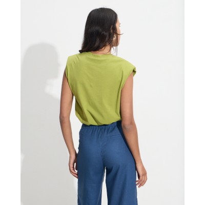 Μπλούζα T-shirt cotton με βάτες και στάμπα - 5