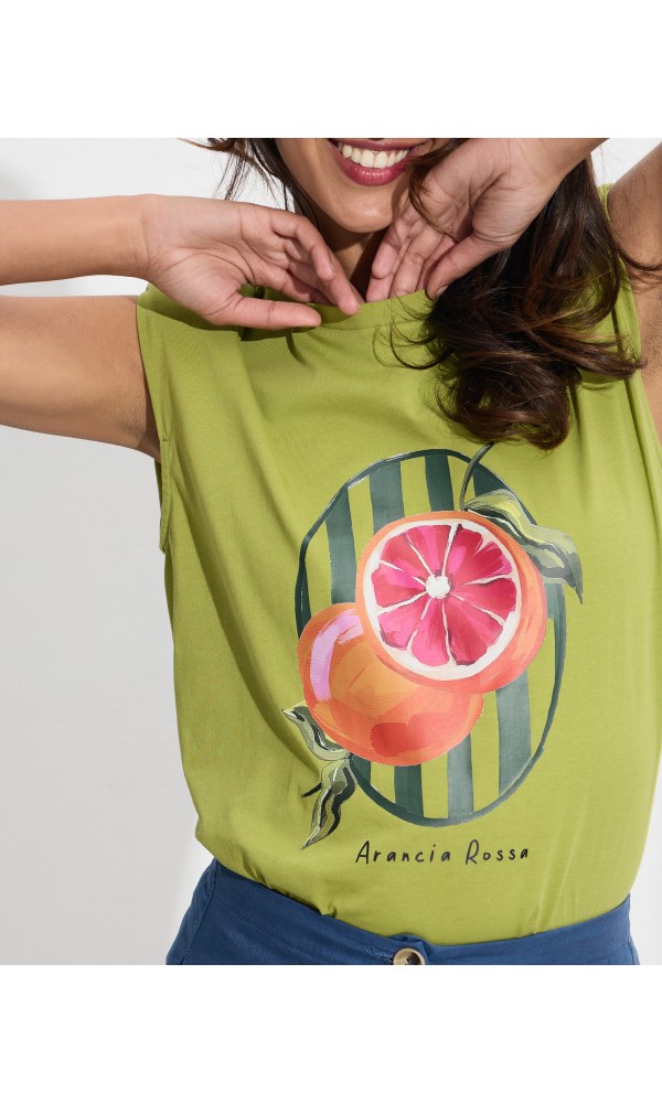 Μπλούζα T-shirt cotton με βάτες και στάμπα - 2
