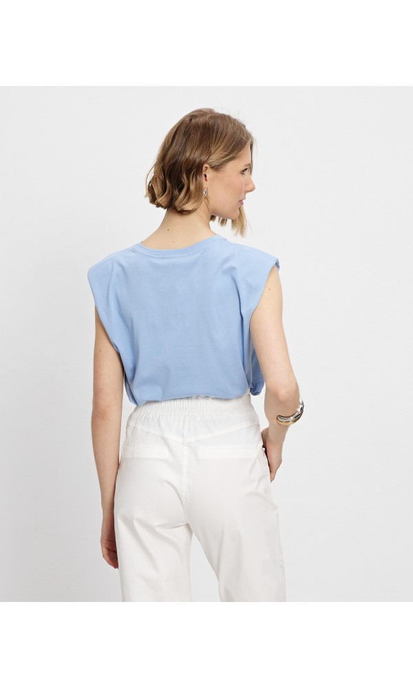 Μπλούζα T-shirt cotton με βάτες και στάμπα - 3