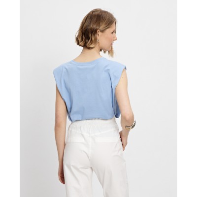 Μπλούζα T-shirt cotton με βάτες και στάμπα - 3