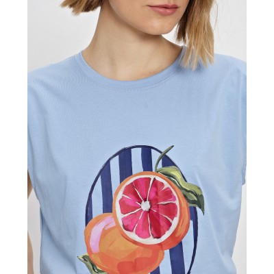 Μπλούζα T-shirt cotton με βάτες και στάμπα - 4
