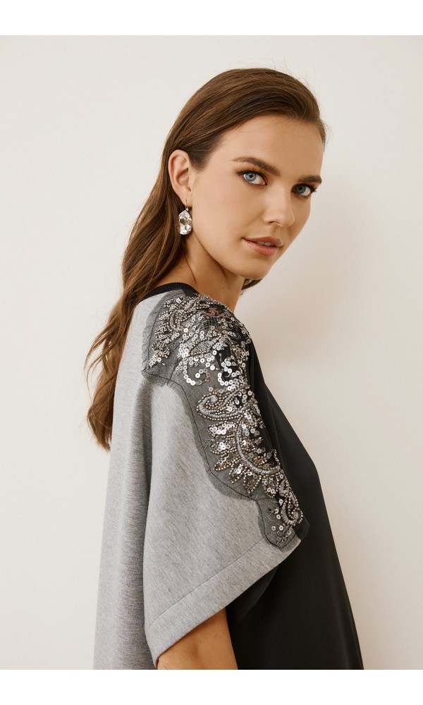 Φόρεμα άνετο δίχρωμο - 4