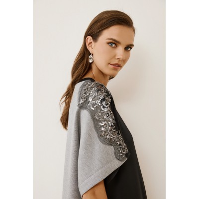 Φόρεμα άνετο δίχρωμο - 4