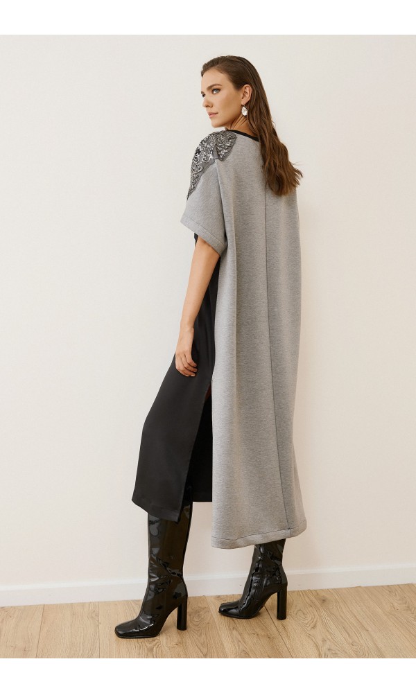 Φόρεμα άνετο δίχρωμο - 2