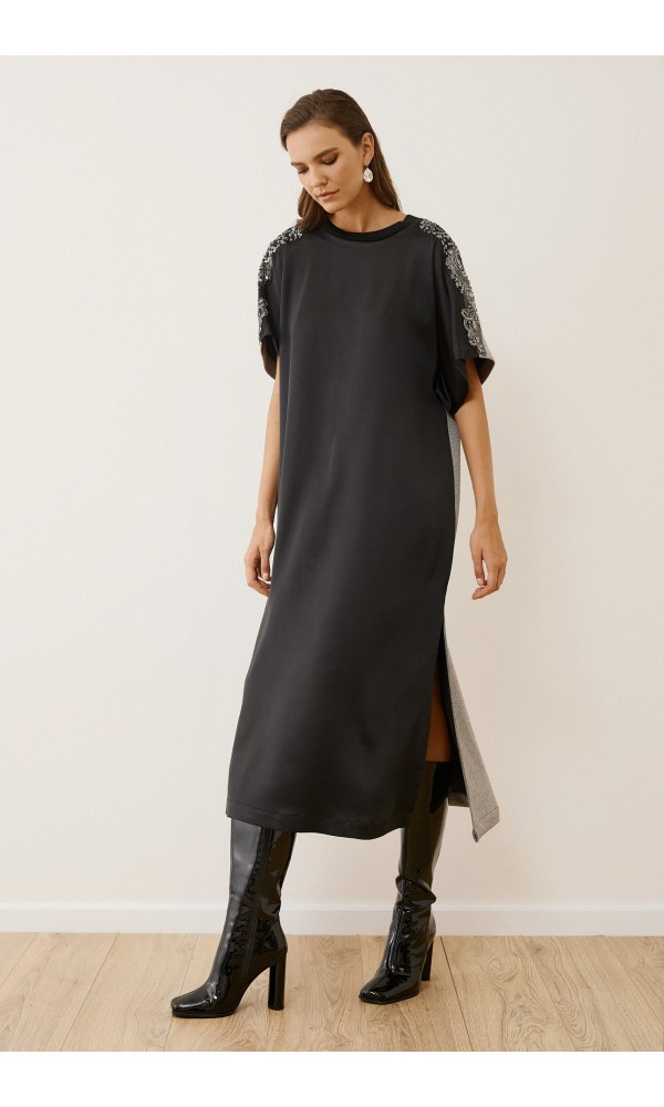 Φόρεμα άνετο δίχρωμο - 3