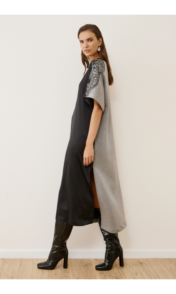 Φόρεμα άνετο δίχρωμο - 1