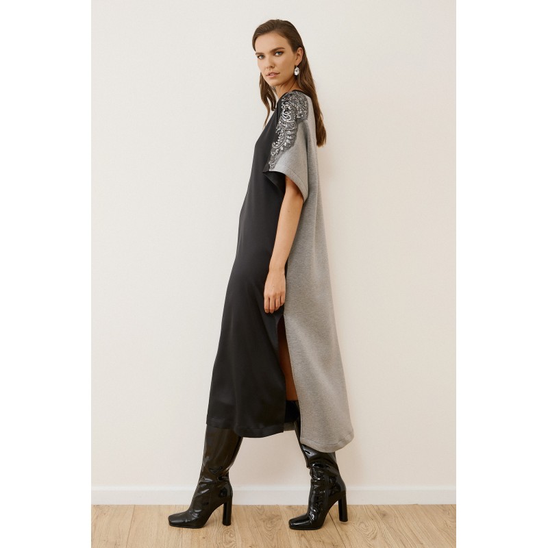 Φόρεμα άνετο δίχρωμο - 1