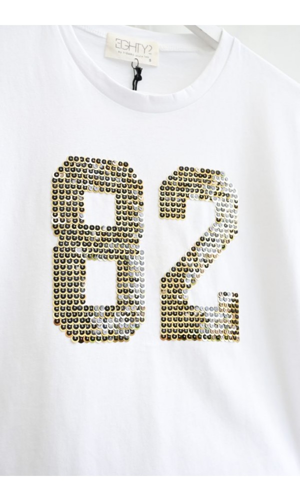 EIGHTY2 t-Shirt χρυσές παγιέτες “82” - 2