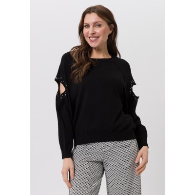 Πλεκτό πουλόβερ με λεπτομέρειες με κοψίματα - 4