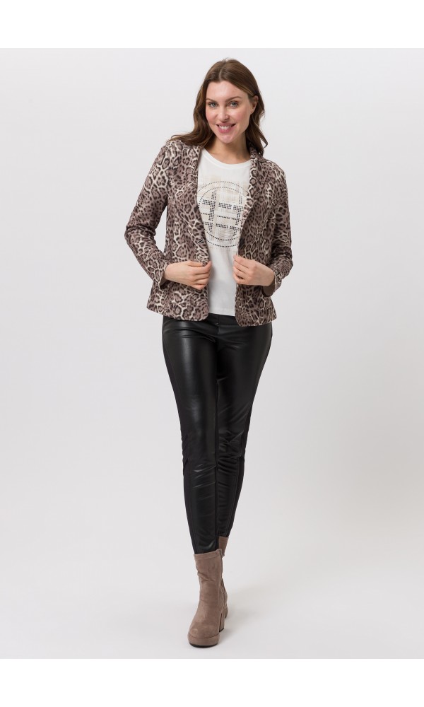 Παντελόνι με ανάμεικτα υλικά σε αντίθεση - 1