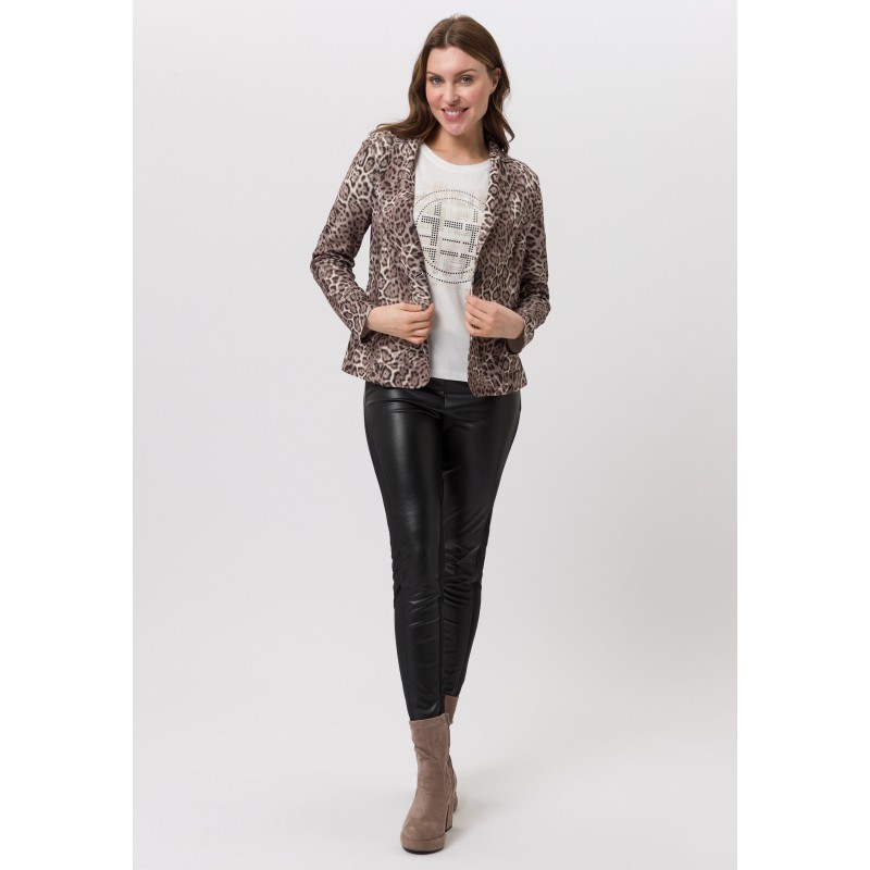 Παντελόνι με ανάμεικτα υλικά σε αντίθεση - 1