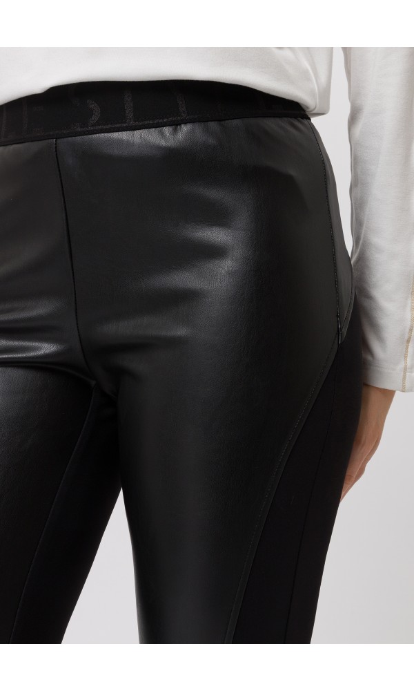 Παντελόνι με ανάμεικτα υλικά σε αντίθεση - 3