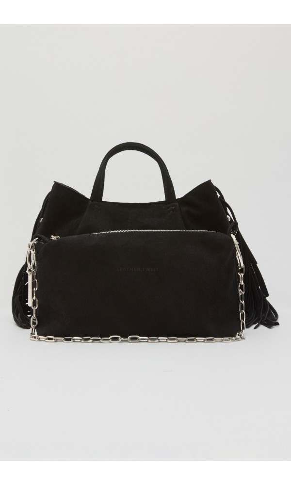 NAIRA TOTE SUEDE ΤΣΑΝΤΑ ΜΑΥΡΗ - 2