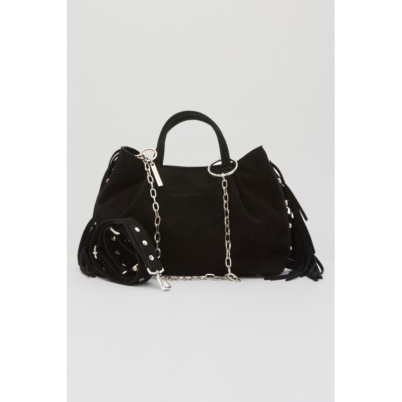 NAIRA TOTE SUEDE ΤΣΑΝΤΑ ΜΑΥΡΗ - 1