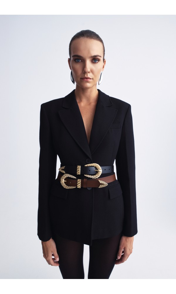 WOVEN FLOW ΔΕΡΜΑΤΙΝΗ ΓΥΝΑΙΚΕΙΑ ΖΩΝΗ ΚΑΦΕ - 2