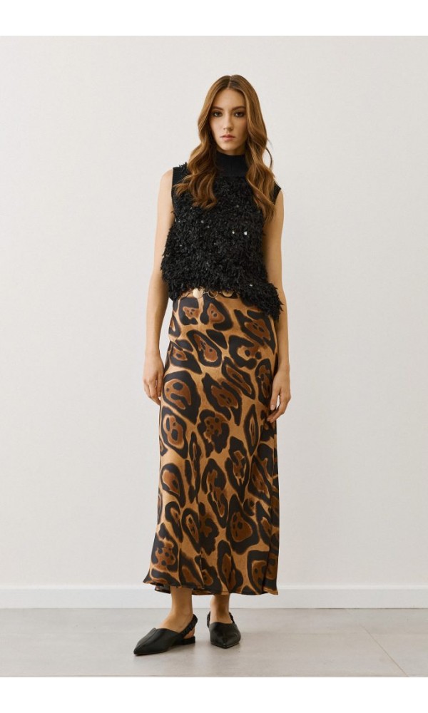 Figaro Μαύρο πλεκτό αμάνικο top με textured λεπτομέρειες - 2