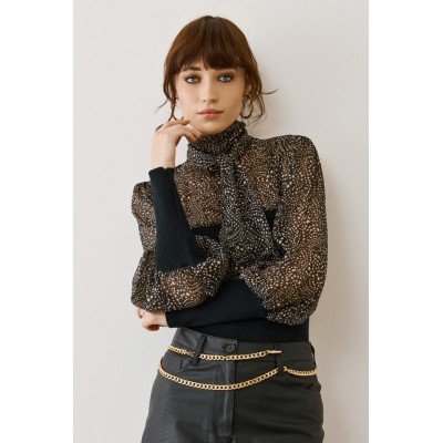 Figaro Μαύρη see-through μπλούζα με prints - 5