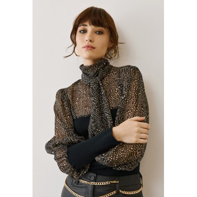 Figaro Μαύρη see-through μπλούζα με prints - 3