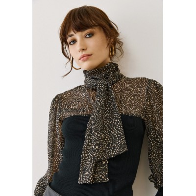 Figaro Μαύρη see-through μπλούζα με prints - 2