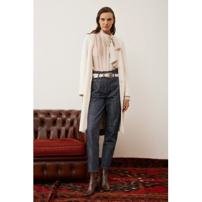 Figaro εκρού πλεκτή ζακέτα με σχέδιο “LOVE” στην πλάτη - 1