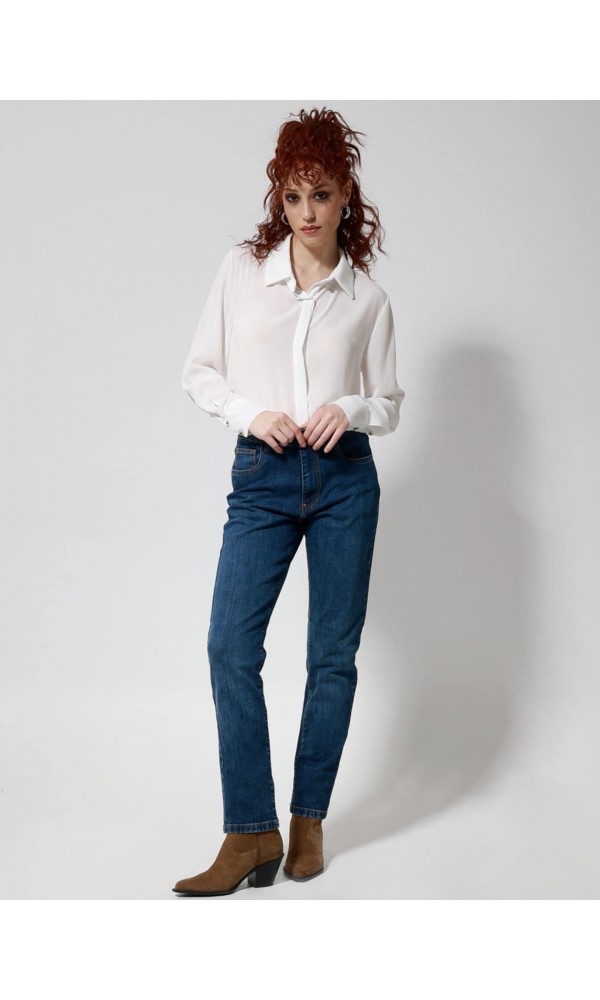 Γυναικείο Παντελόνι Jean MOM FIT 7432 Blue - 3