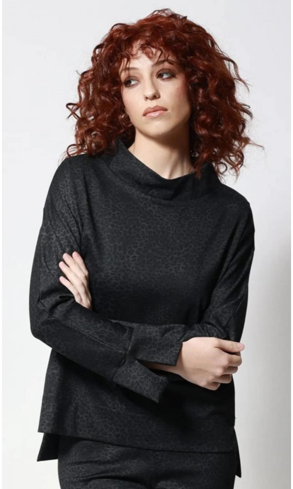 Γυναικεία Μπλούζα με Animal Print 93100 Ανθρακί - 1