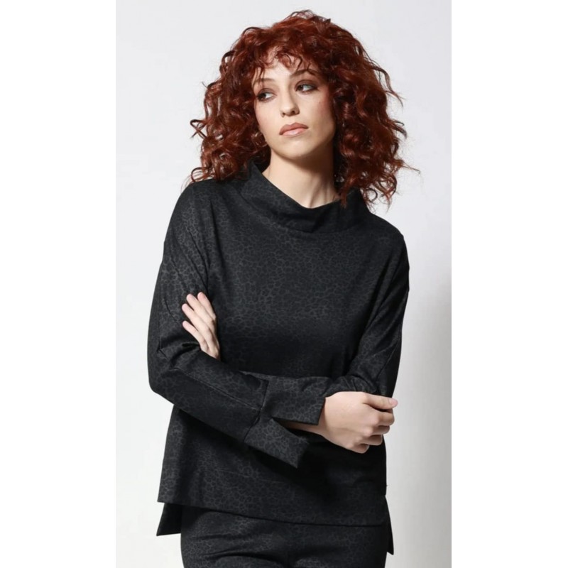 Γυναικεία Μπλούζα με Animal Print 93100 Ανθρακί - 1