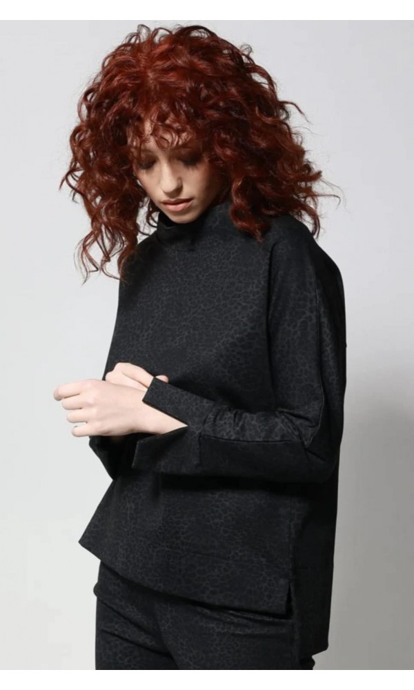 Γυναικεία Μπλούζα με Animal Print 93100 Ανθρακί - 2