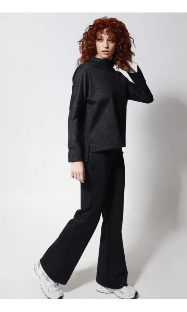 Γυναικείο Παντελόνι με Animal Print 73100 Ανθρακί - 3