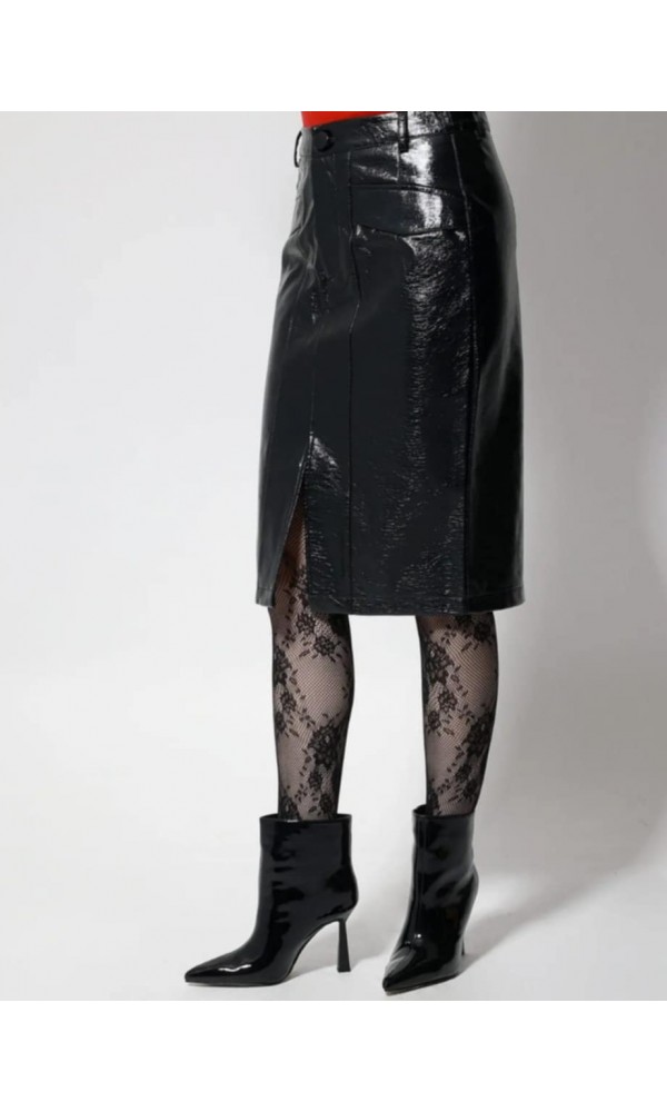 Γυναικεία Vinyl Pencil Φούστα ALICE 945094 Μαύρο - 5