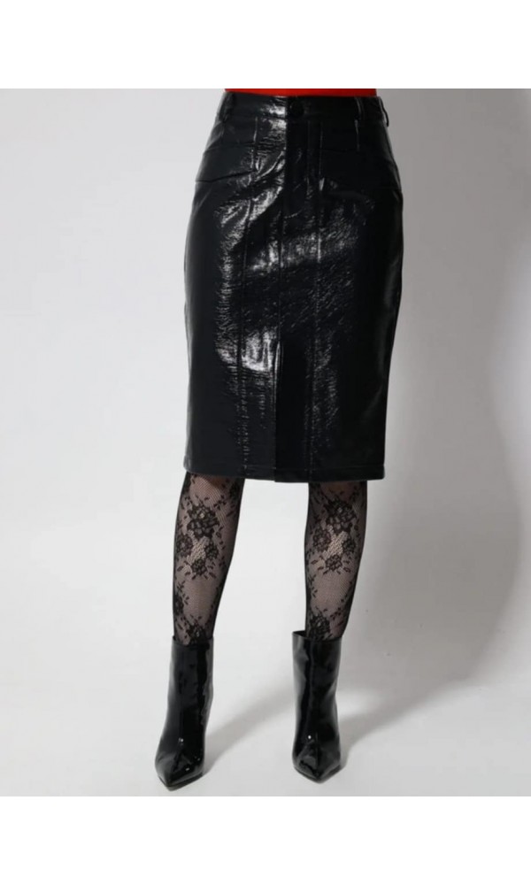 Γυναικεία Vinyl Pencil Φούστα ALICE 945094 Μαύρο - 1