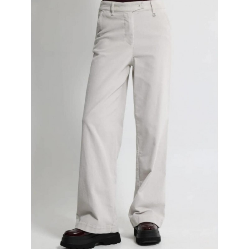 Κοτλέ Γυναικείο Παντελόνι Wide Leg MINDY 7712 Εκρού - 1