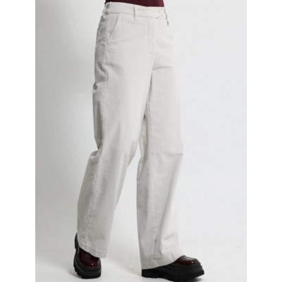 Κοτλέ Γυναικείο Παντελόνι Wide Leg MINDY 7712 Εκρού - 2