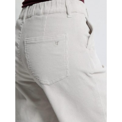 Κοτλέ Γυναικείο Παντελόνι Wide Leg MINDY 7712 Εκρού - 3