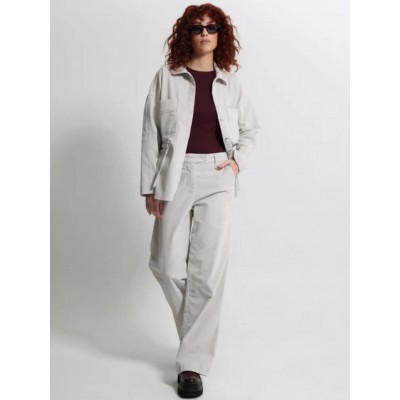 Κοτλέ Γυναικείο Παντελόνι Wide Leg MINDY 7712 Εκρού - 4