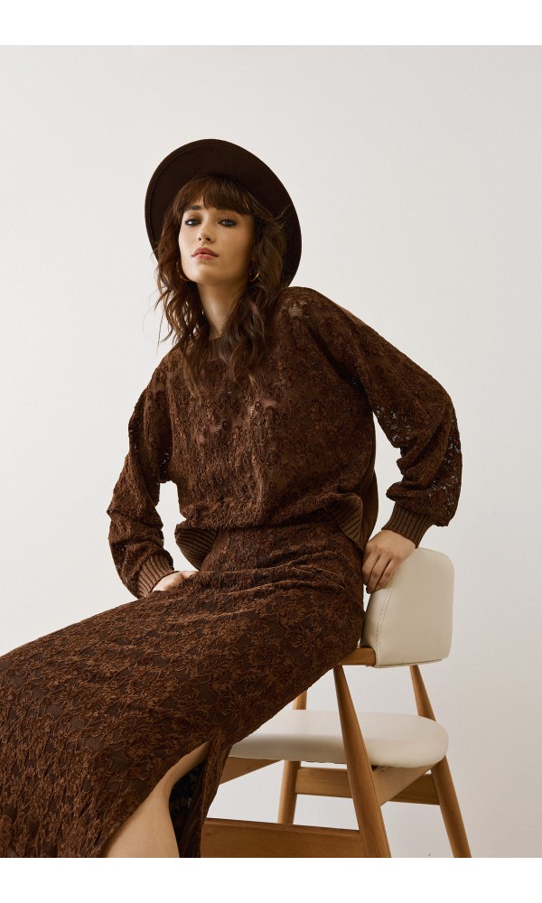 Μπλούζα Figaro με δαντέλα - 1