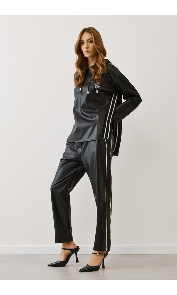 Παντελόνι Figaro δερματίνη με ρέλι - 1